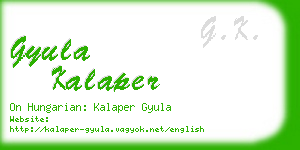 gyula kalaper business card